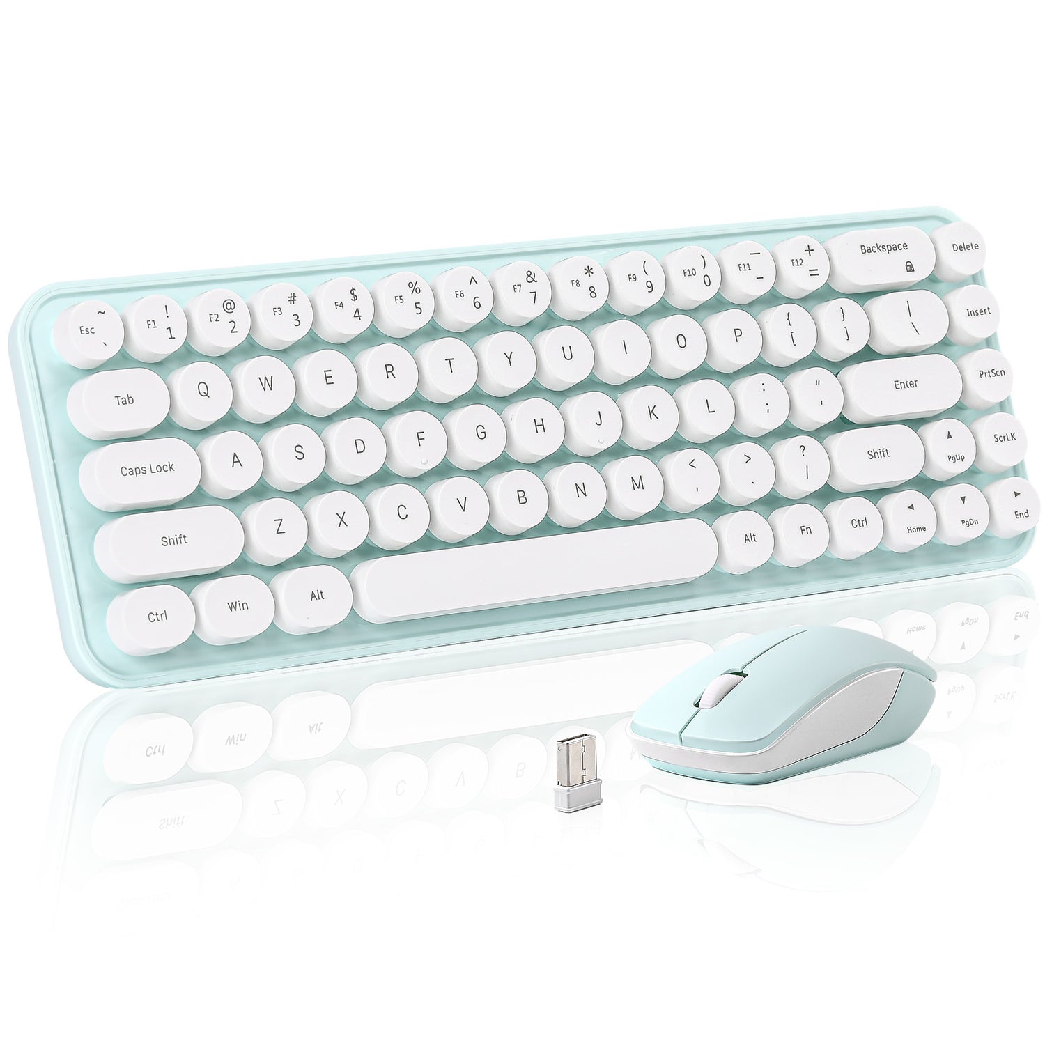MIKIBY i68 Wireless Membrane Keyboard and Mouse Set