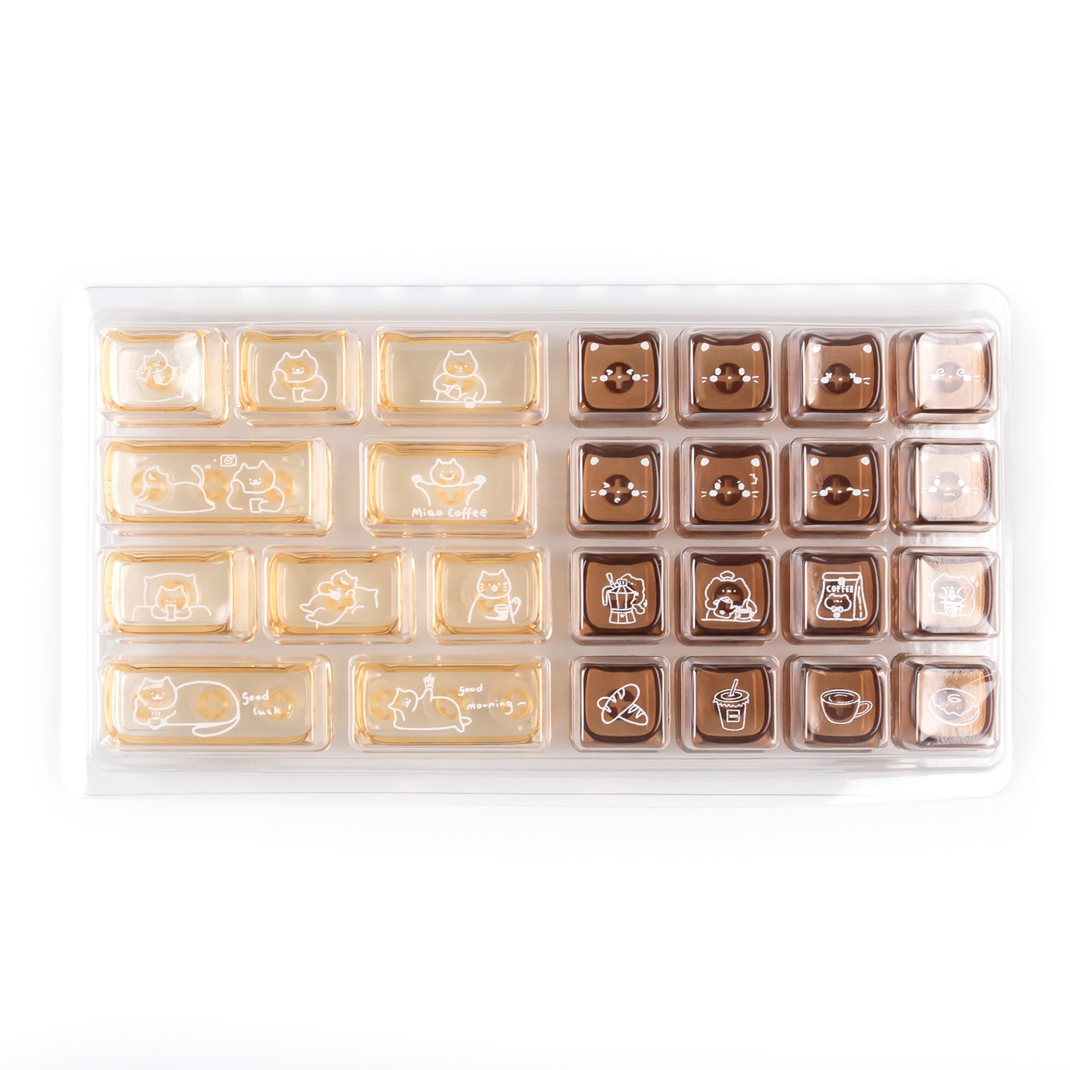 YUNZII Jelly Coffee Kitten MAO Profile Keycap Set