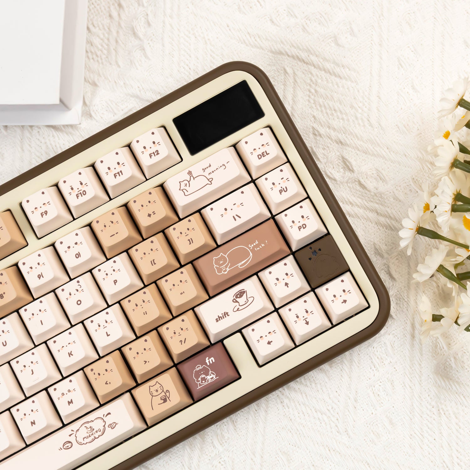 YUNZII Jelly Coffee Kitten Cherry Profile Keycap Set