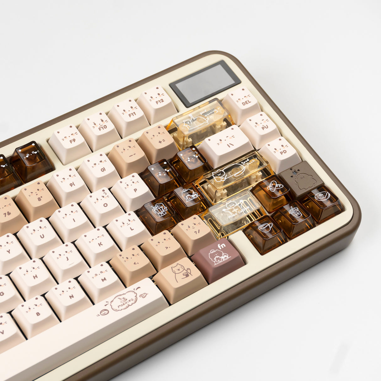 YUNZII Jelly Coffee Kitten Cherry Profile Keycap Set