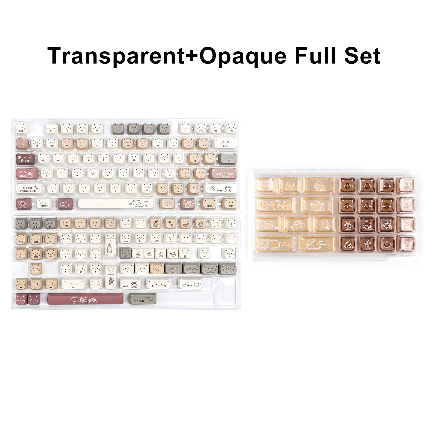 YUNZII Jelly Coffee Kitten MAO Profile Keycap Set