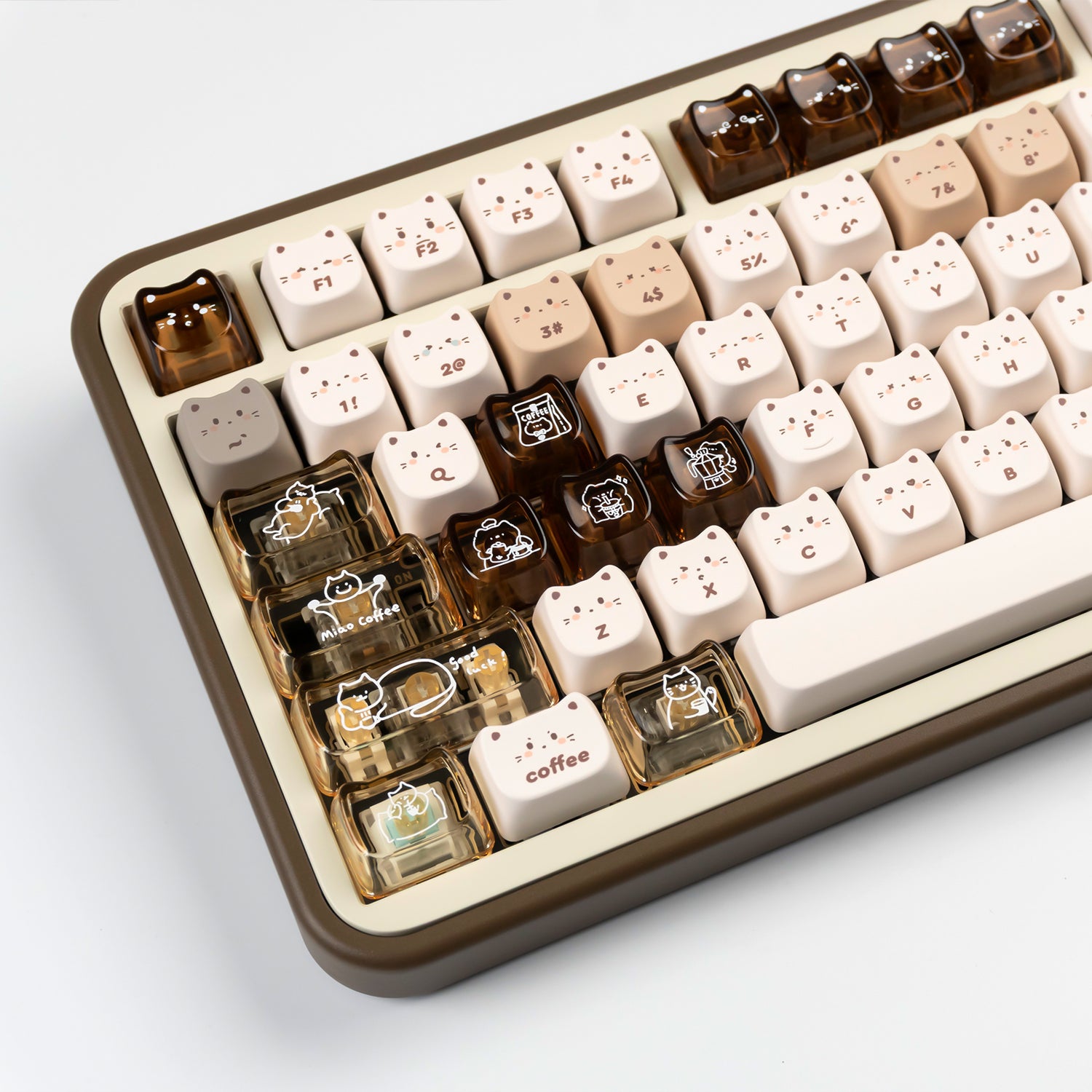 YUNZII Jelly Coffee Kitten MAO Profile Keycap Set