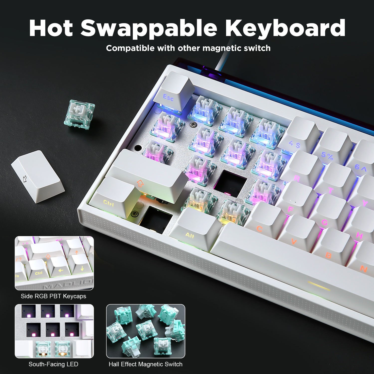 YUNZII x MADLIONS NANO68 Rapid Trigger Wired 8K Magnetic Gaming Keyboard