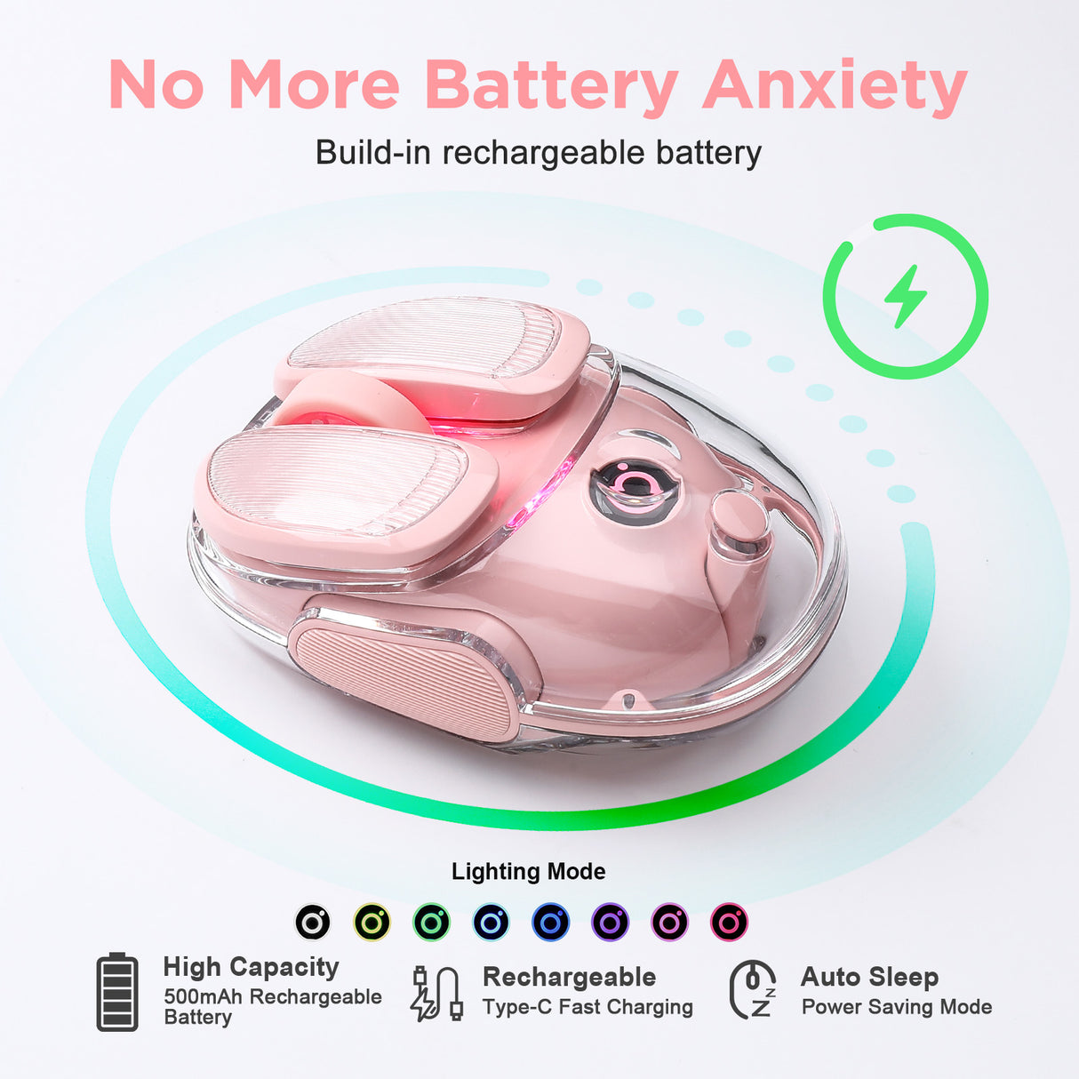 EWEADN Q9 Translucent Wireless Mouse