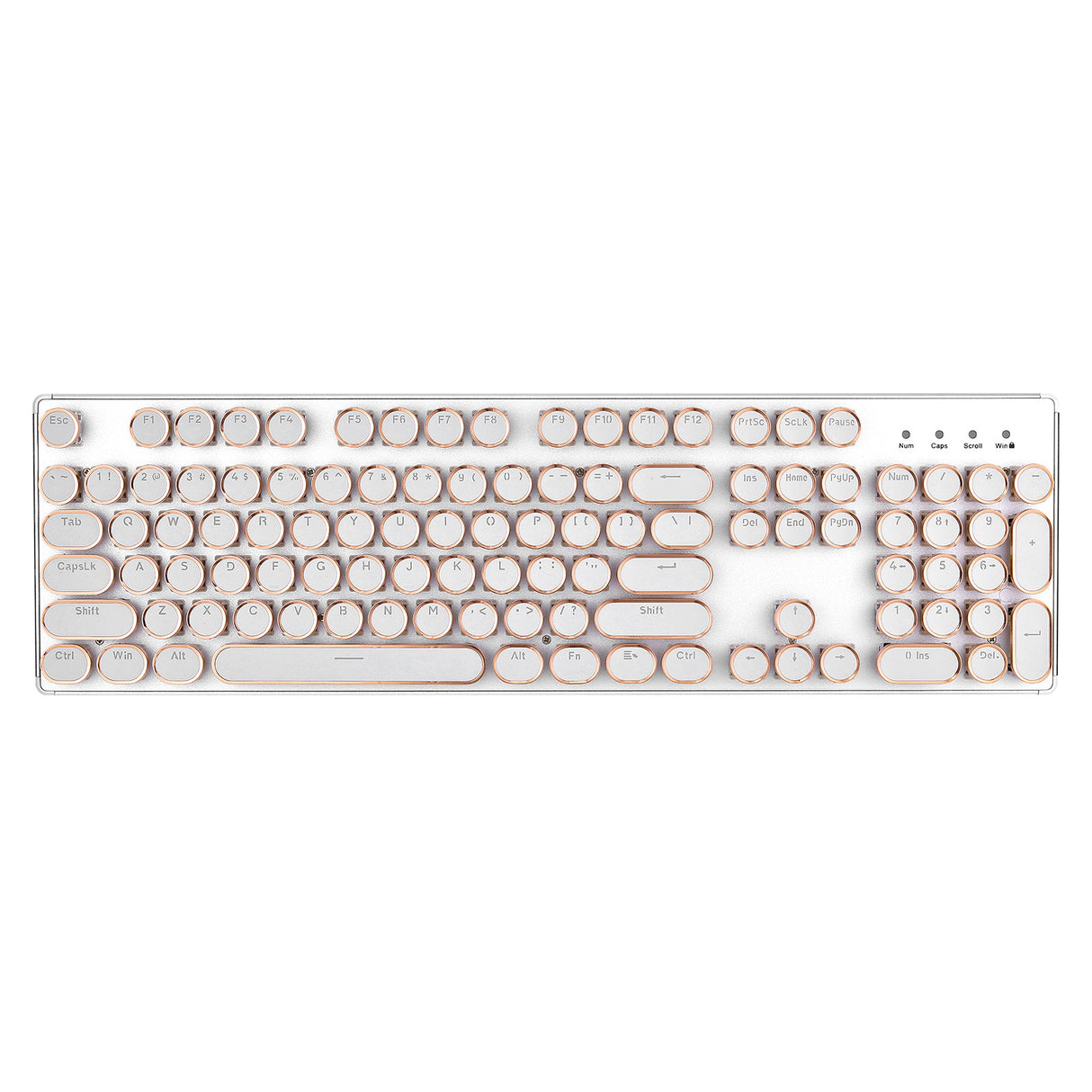 YUNZII QL108 Full-Size Wired Typewriter Style Custom Mechanical Keyboard