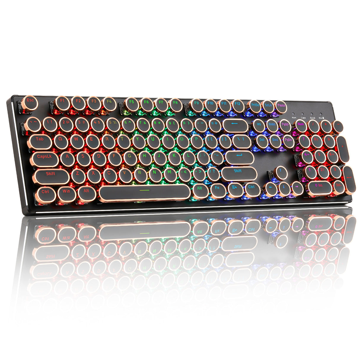YUNZII QL108 Full-Size Wired Typewriter Style Custom Mechanical Keyboard