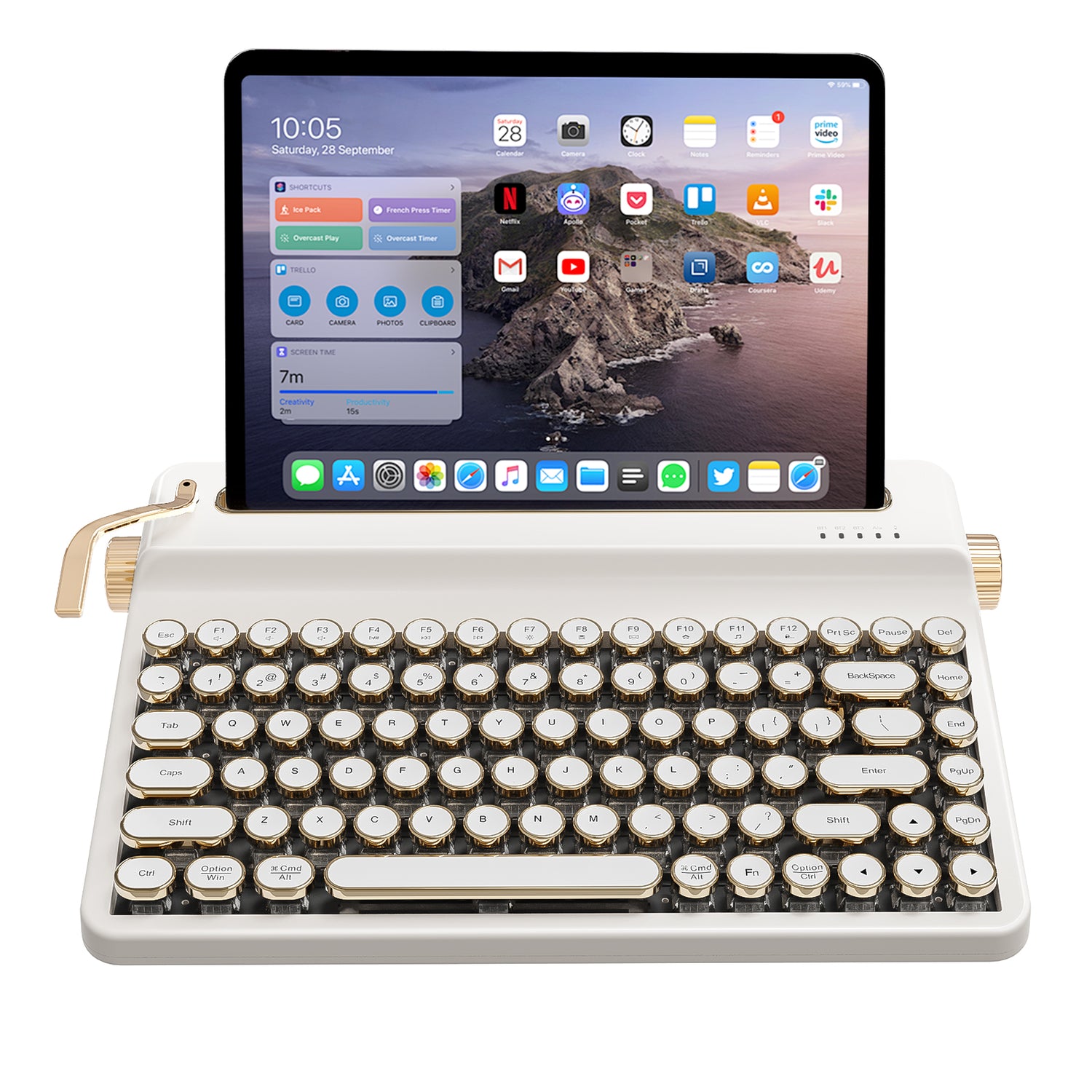 YUNZII QL75 Vintage Retro Typewriter QMK/VIA Mechanical Keyboard