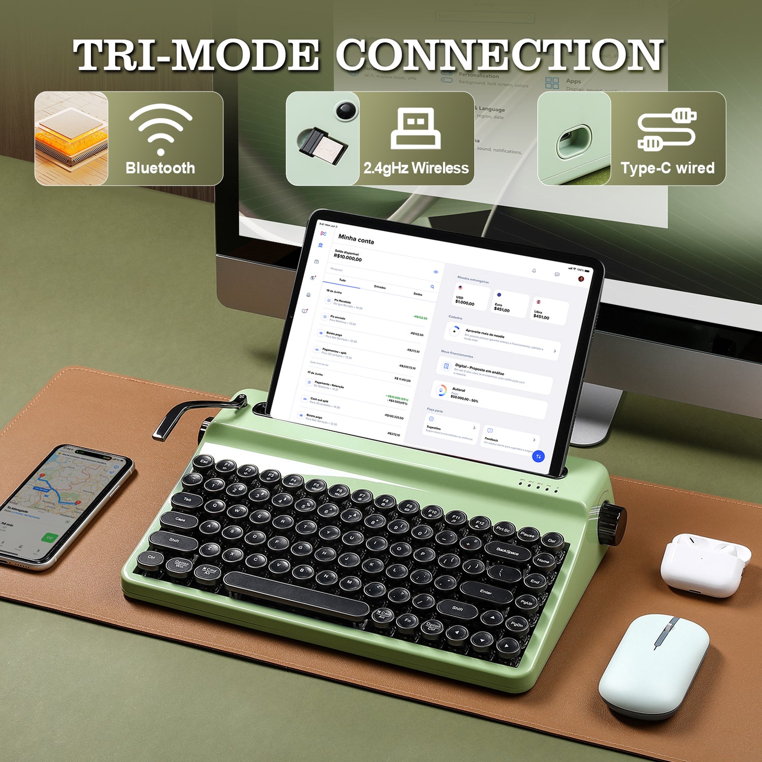 YUNZII QL75 Retro Typewriter QMK/VIA Mechanical Keyboard