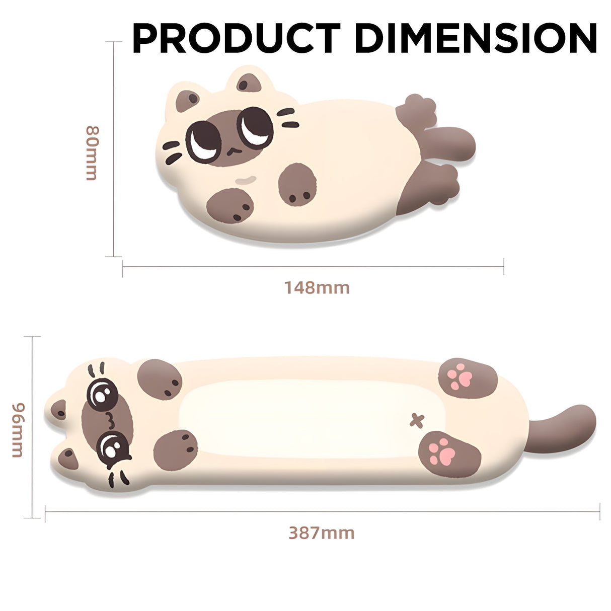 YUNZII Siamese Desk Mat Palm Rest Mouse Pad