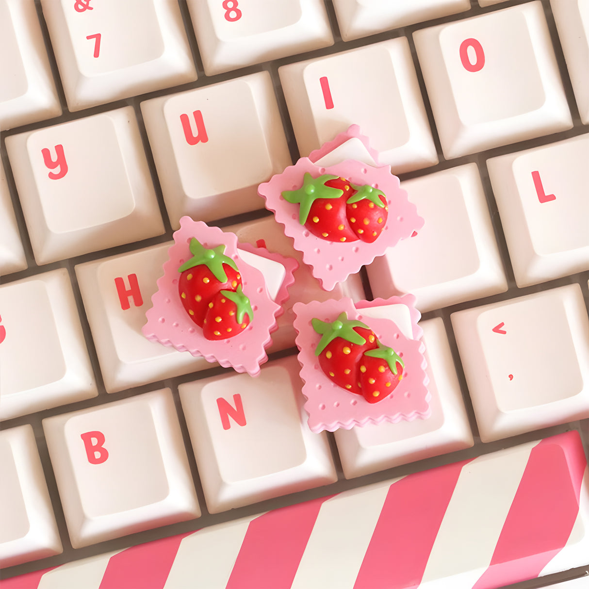 Strawberry Cookie Artisan Keycap