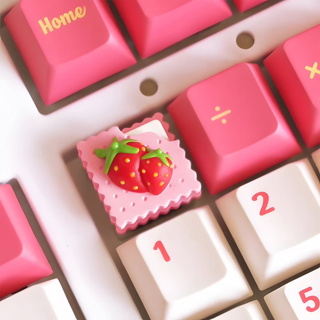 Strawberry Cookie Artisan Keycap