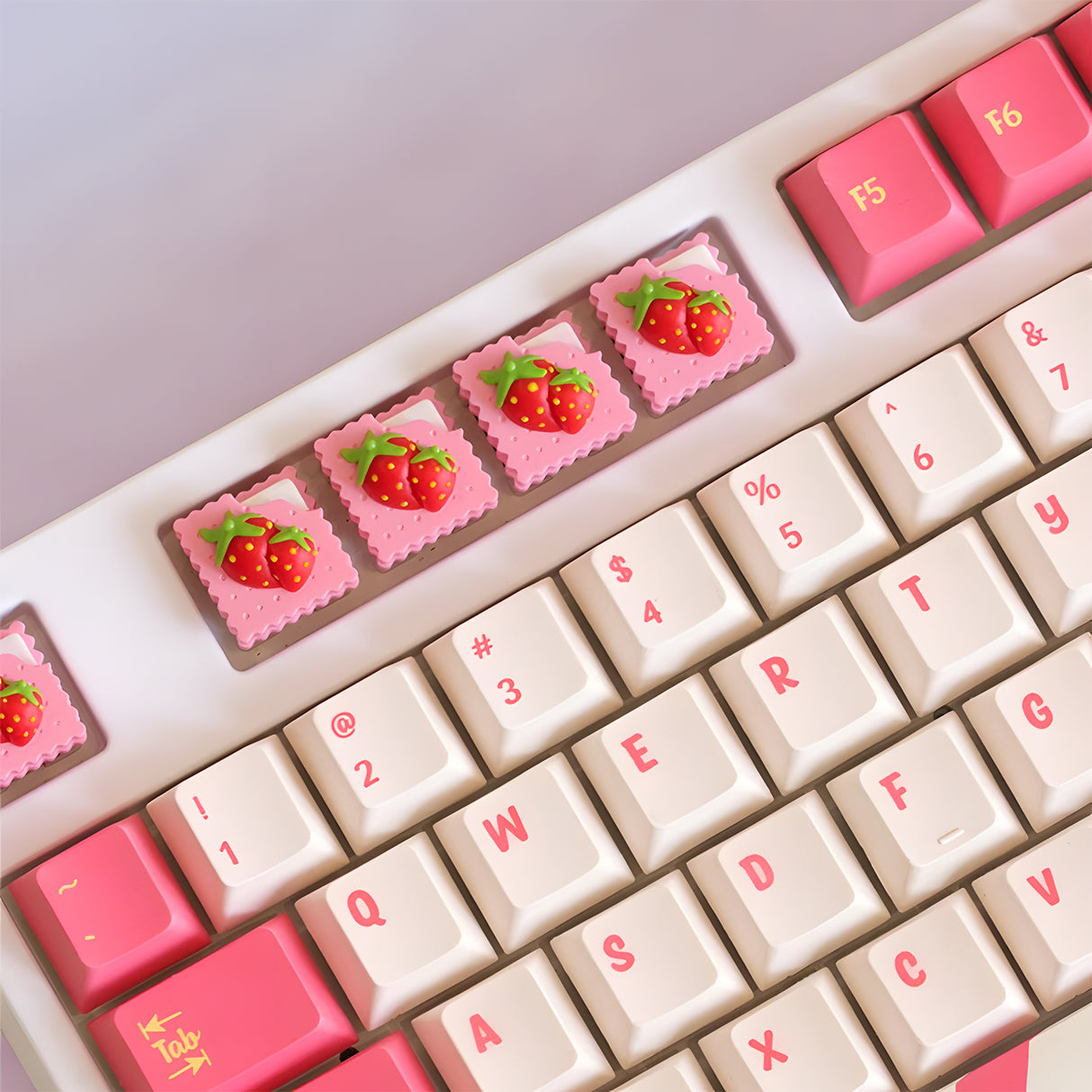 Strawberry Cookie Artisan Keycap