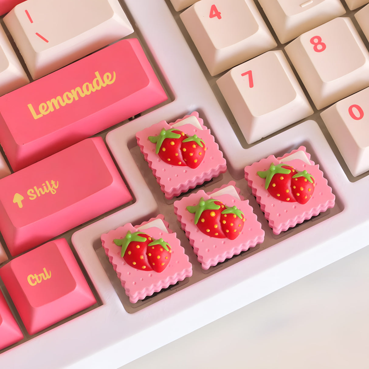 Strawberry Cookie Artisan Keycap