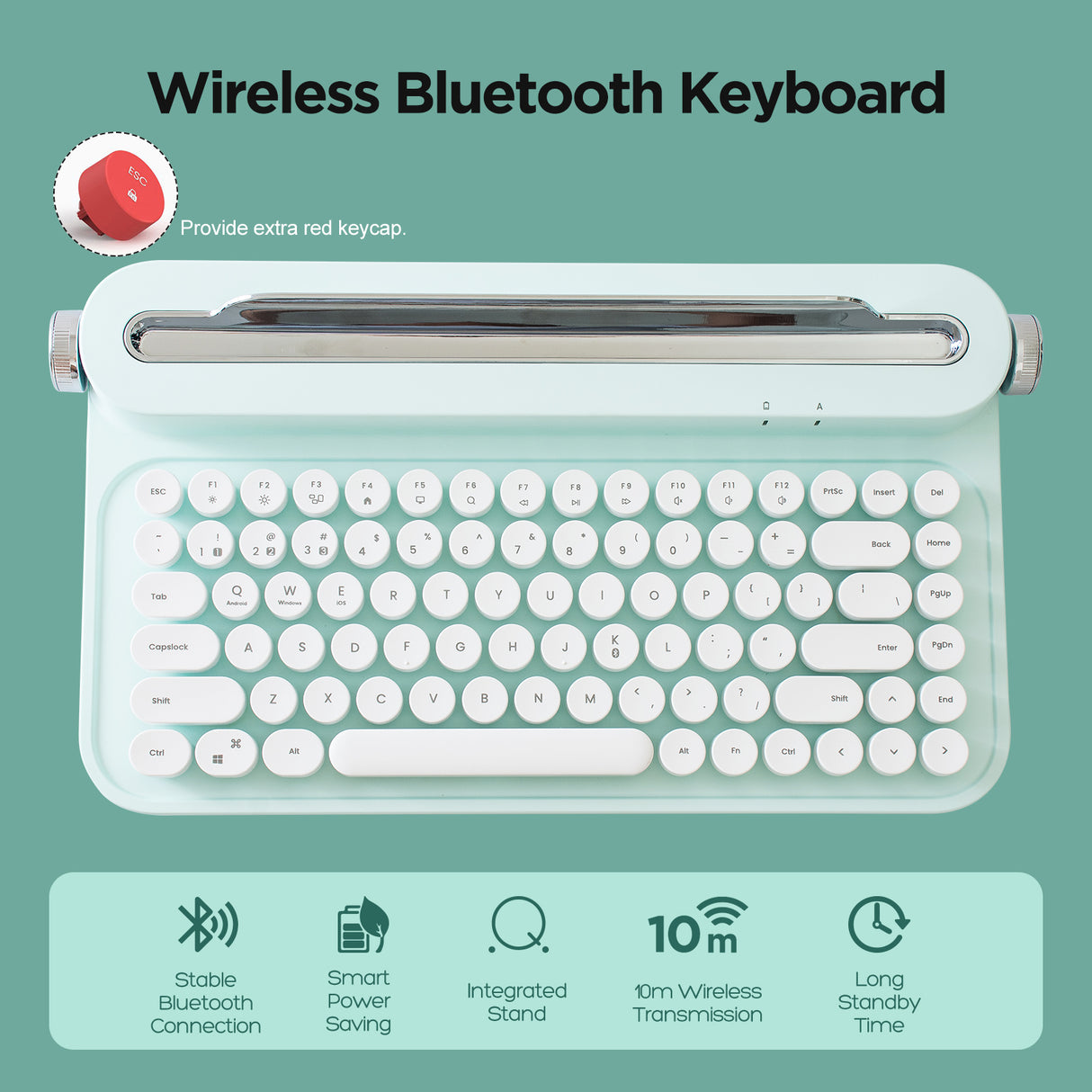 YUNZII ACTTO B305 Wireless Keyboard - Mint