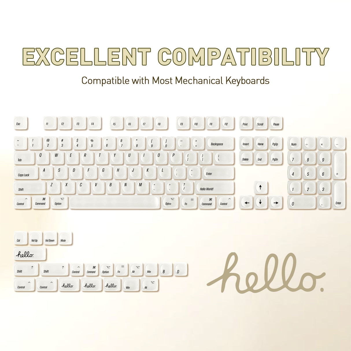 YUNZII Ceramic Jade MOA Profile Keycap Set