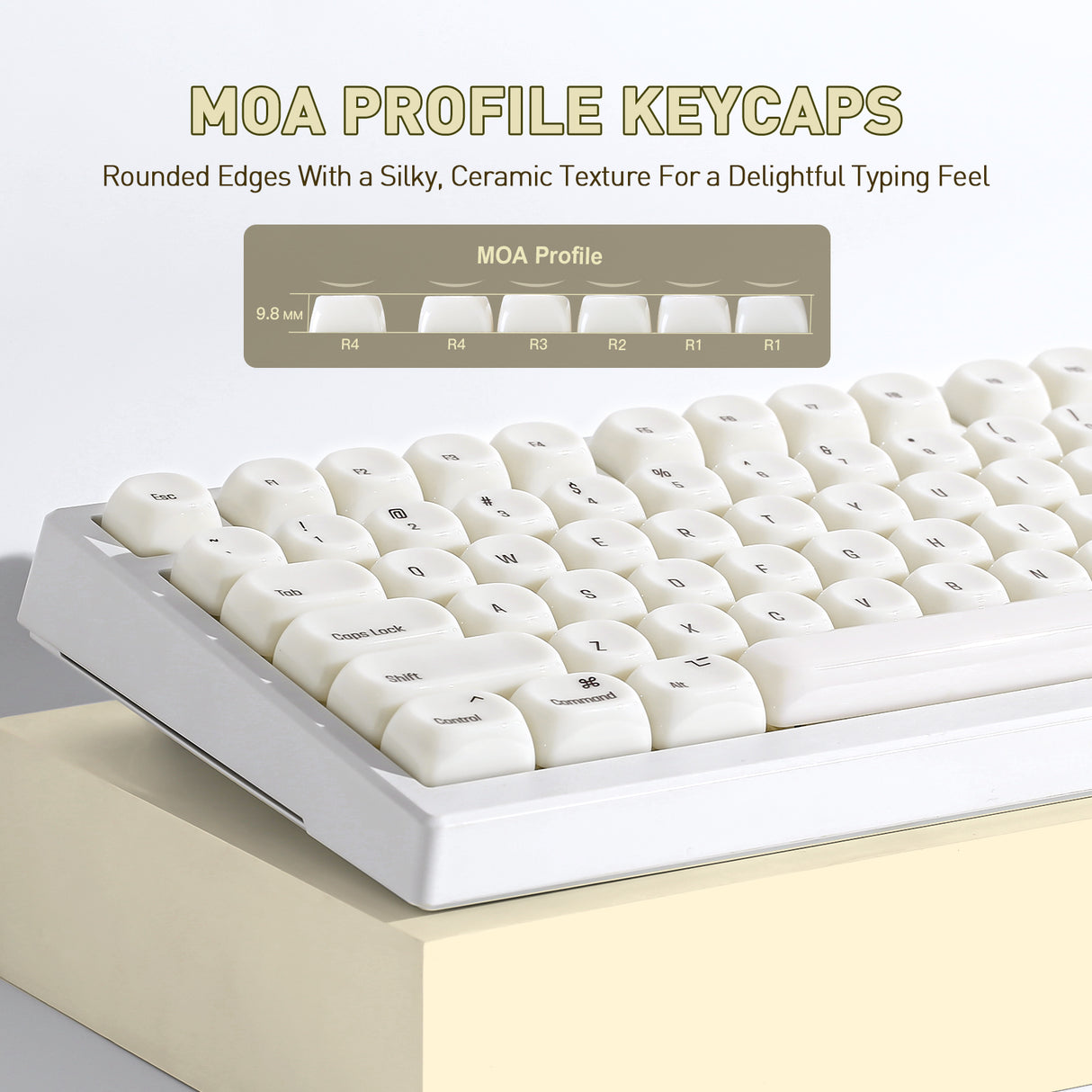 YUNZII Ceramic Jade MOA Profile Keycap Set