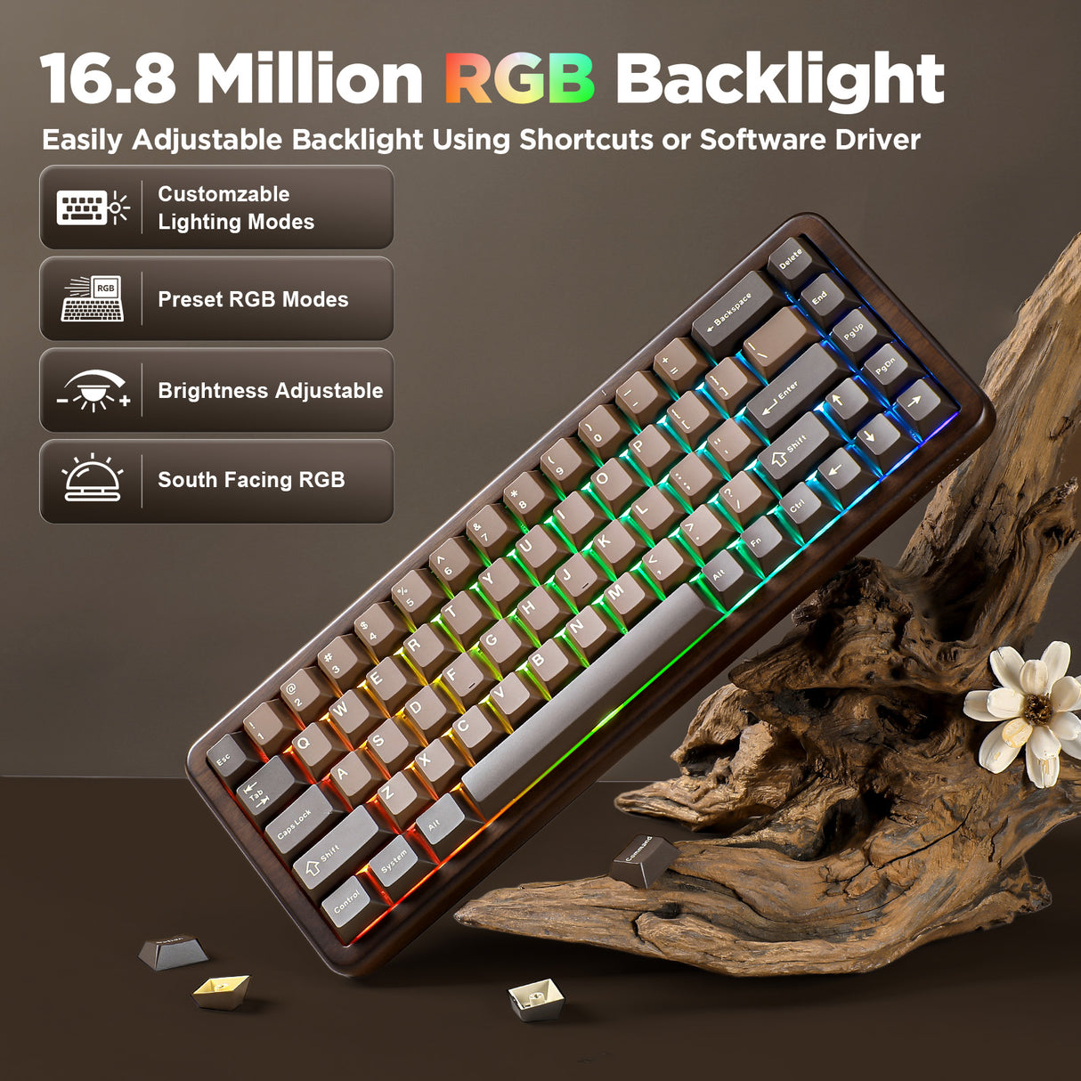 YUNZII WOOD68 Wireless Mechanical Keyboard
