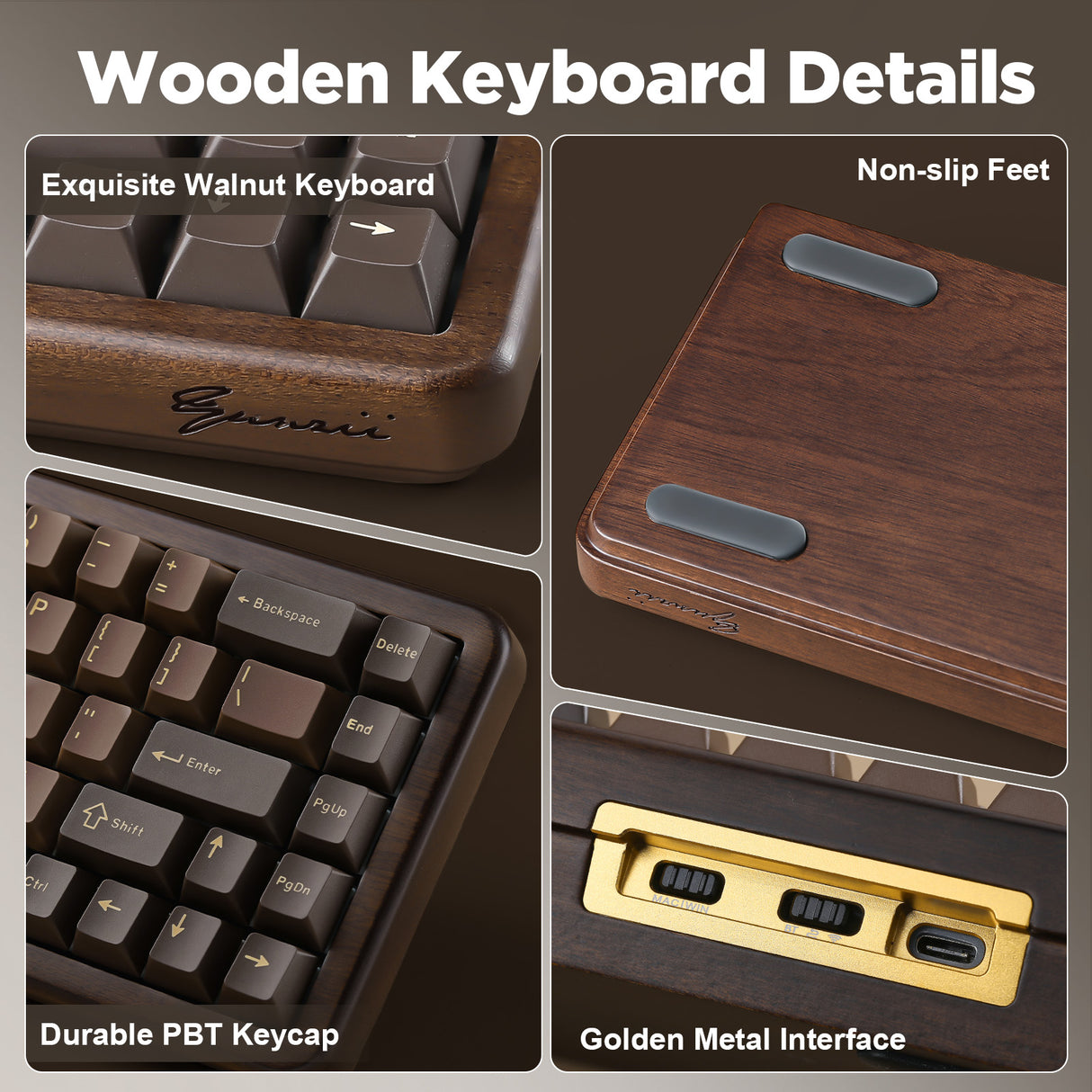 YUNZII WOOD68 Wireless Mechanical Keyboard