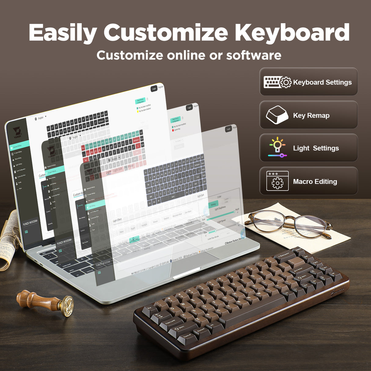 YUNZII WOOD68 Wireless Mechanical Keyboard