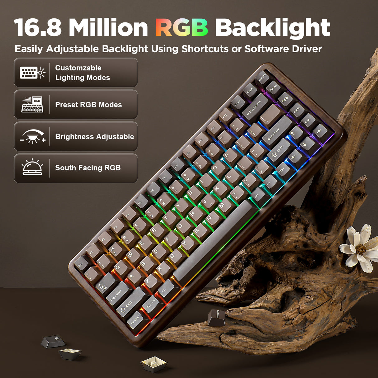 YUNZII WOOD84 Wireless Mechanical Keyboard