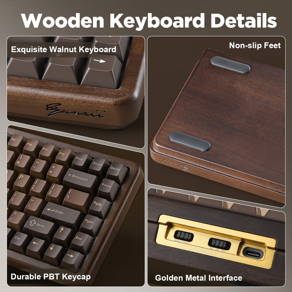 YUNZII WOOD84 Wireless Mechanical Keyboard