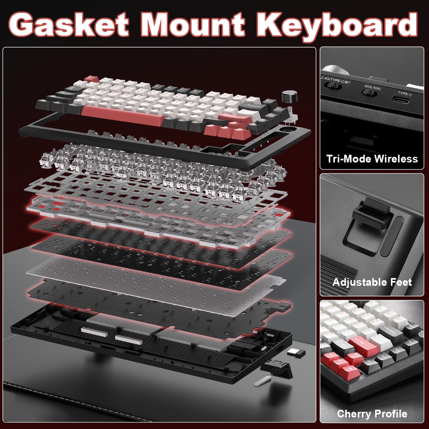 MIKIBY Y75 Wireless Mechanical Keyboard