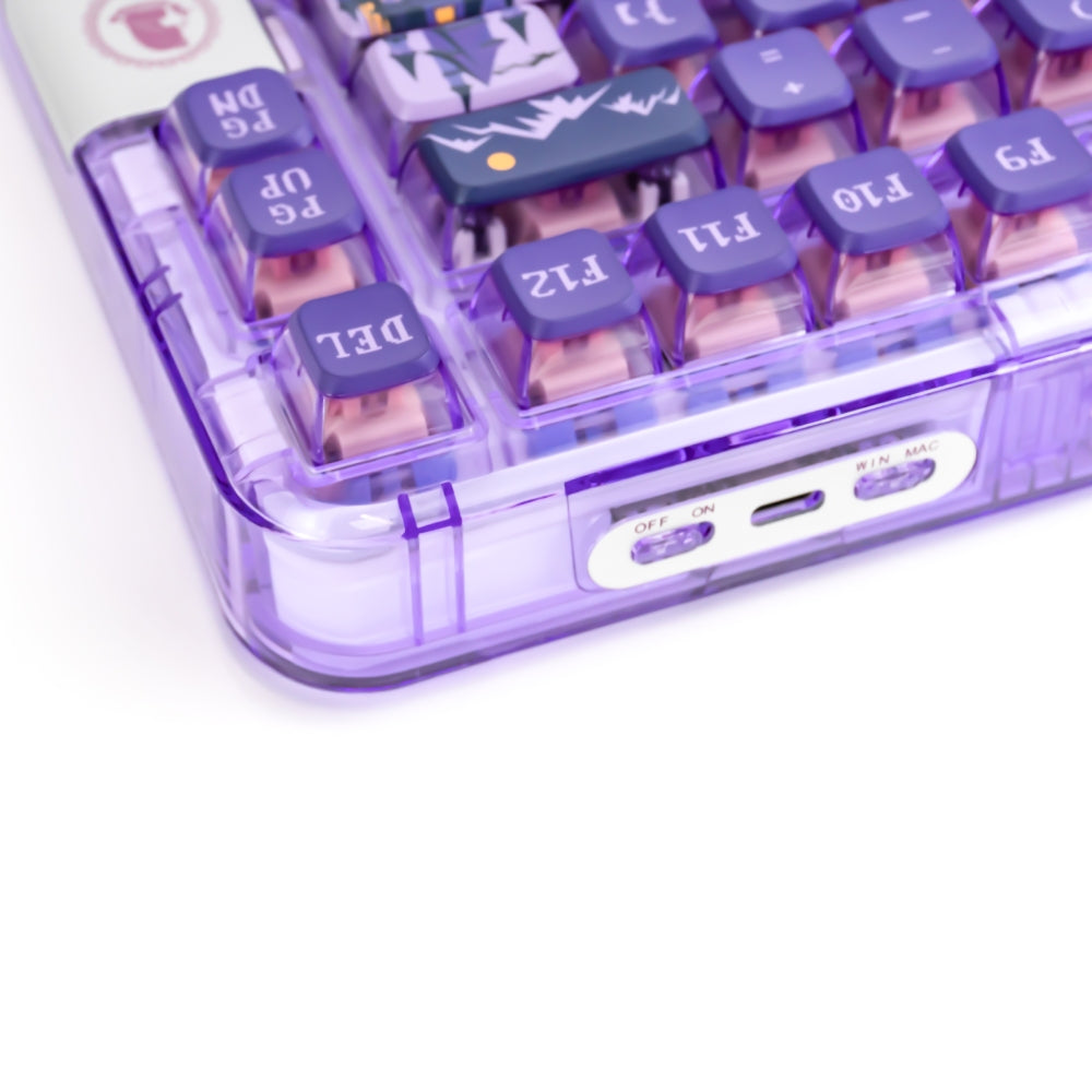 YUNZII x CoolKiller CK75 Wireless Transparent Gasket Mechanical Keyboard-Fairy Purple
