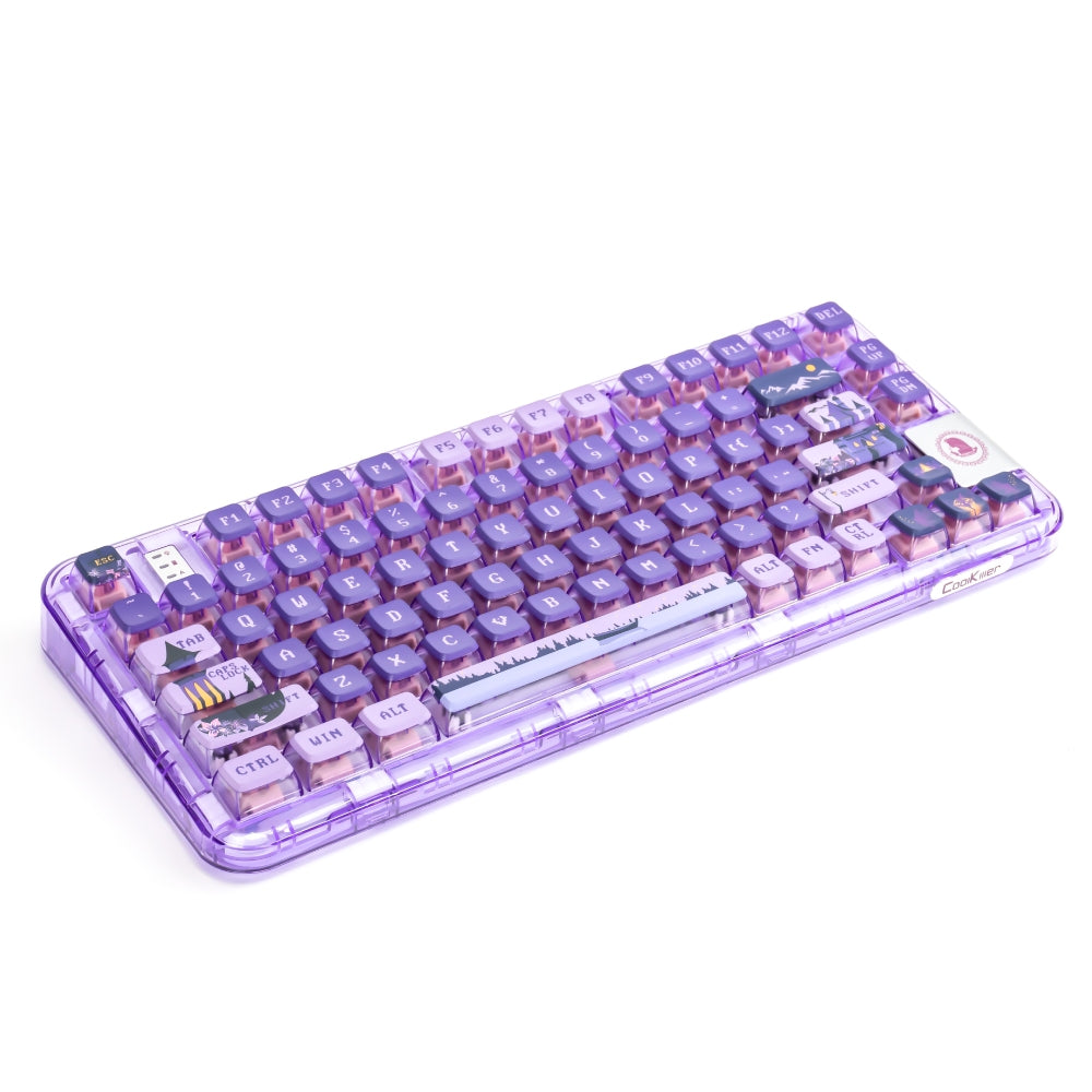 YUNZII x CoolKiller CK75 Wireless Transparent Gasket Mechanical Keyboard-Fairy Purple