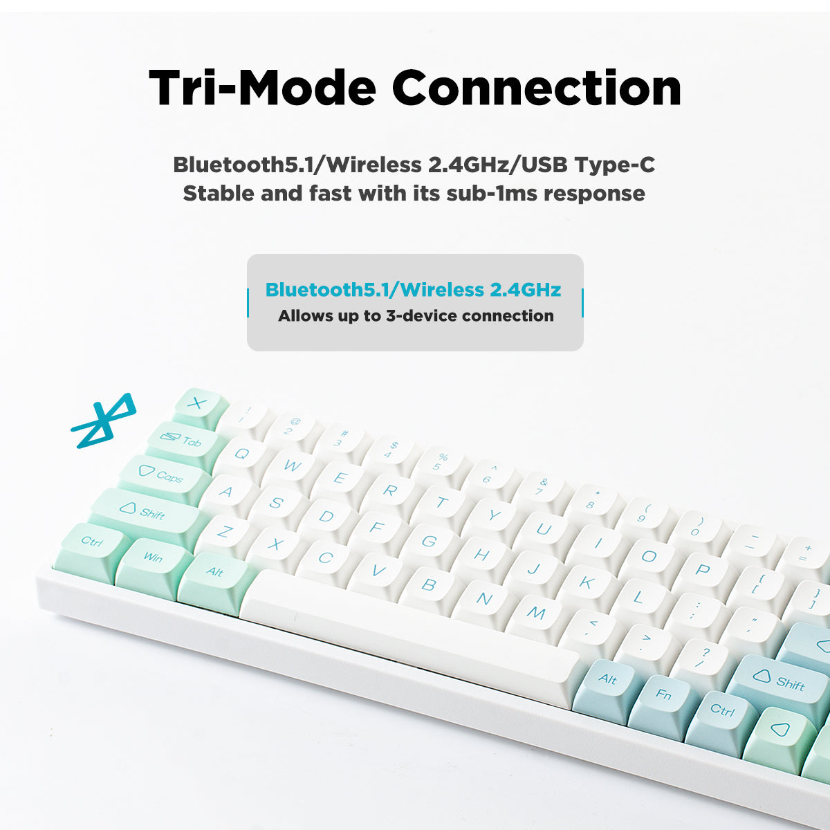 YUNZII YZ68 Mint Wireless Hot Swappable Mechanical Keyboard