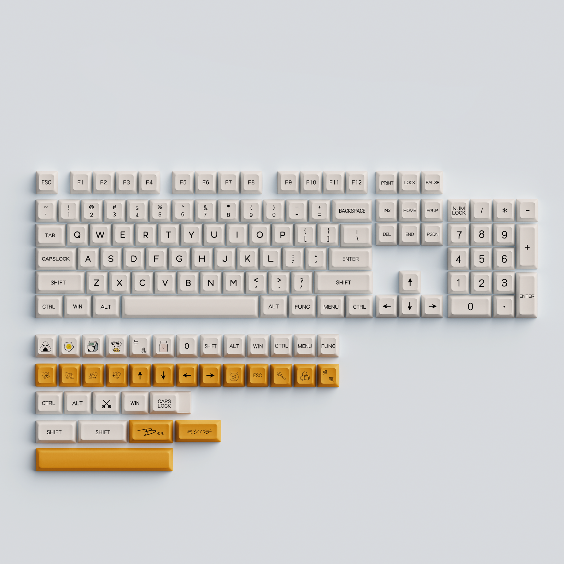 YUNZII Honey Milk Keycap Set