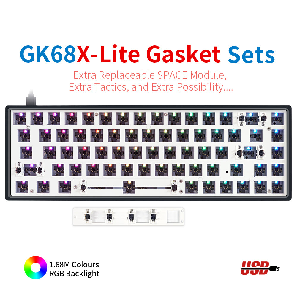 YUNZII GK68 Lite-Gasket Keyboard Kit With ABS Keyboard Case