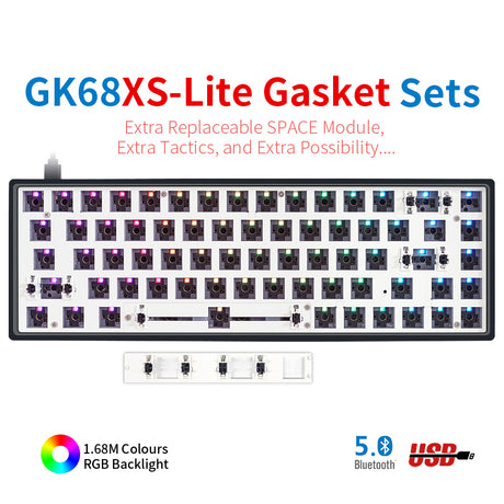 YUNZII GK61 Lite-Gasket Keyboard Kit With ABS Keyboard Case