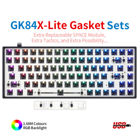 YUNZII GK84 Lite-Gasket Keyboard Kit With ABS Keyboard Case