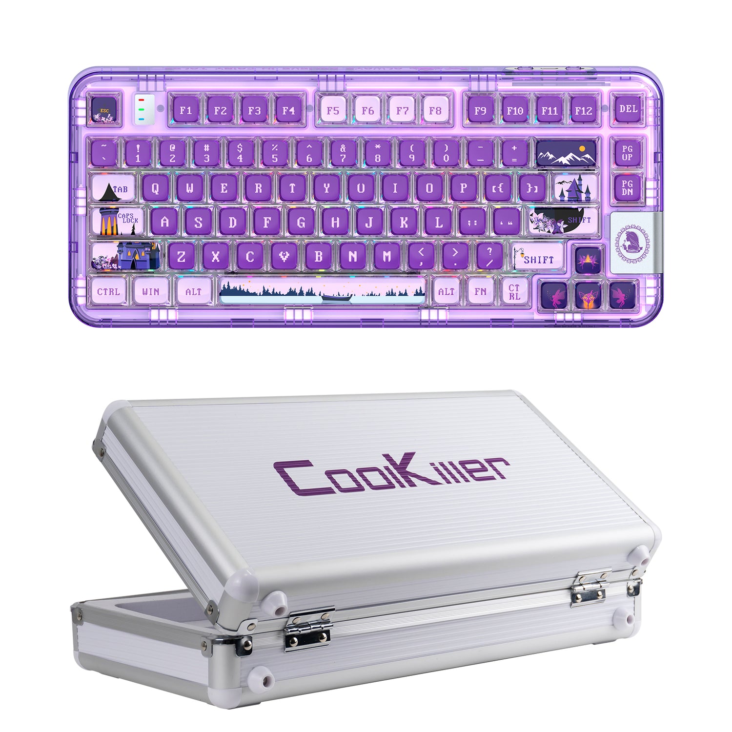 YUNZII CK75 Wireless Transparent Gasket Mechanical Keyboard-Polar Bear