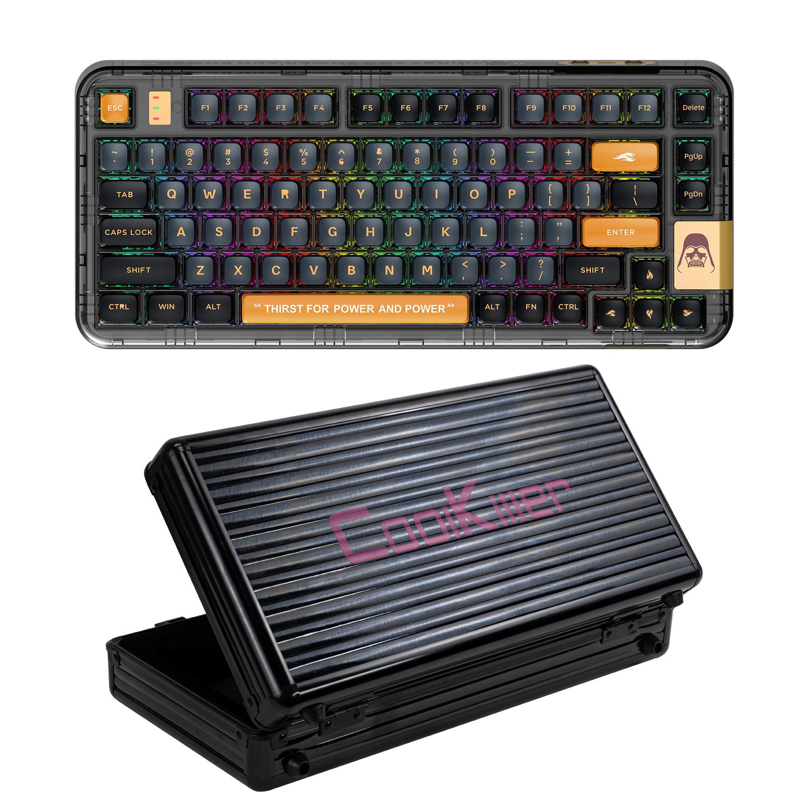 YUNZII x CoolKiller CK75 Wireless Transparent Gasket Mechanical Keyboard-Black Knight