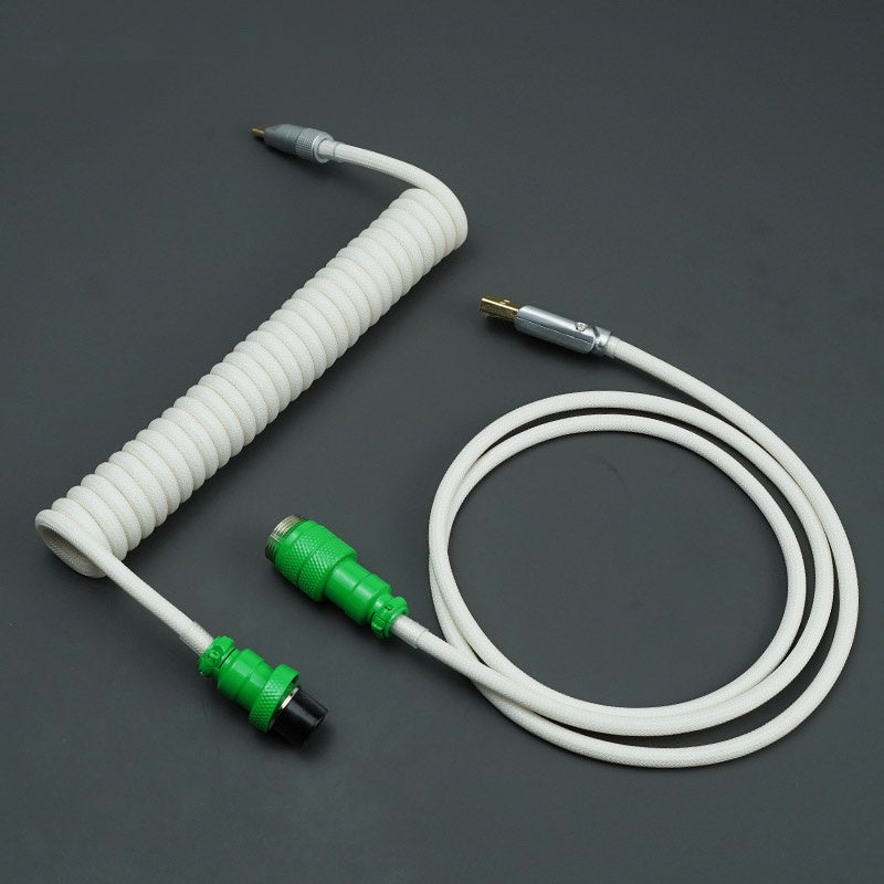 YUNZII Custom Coiled Aviator USB Cable Cord- Milk Green