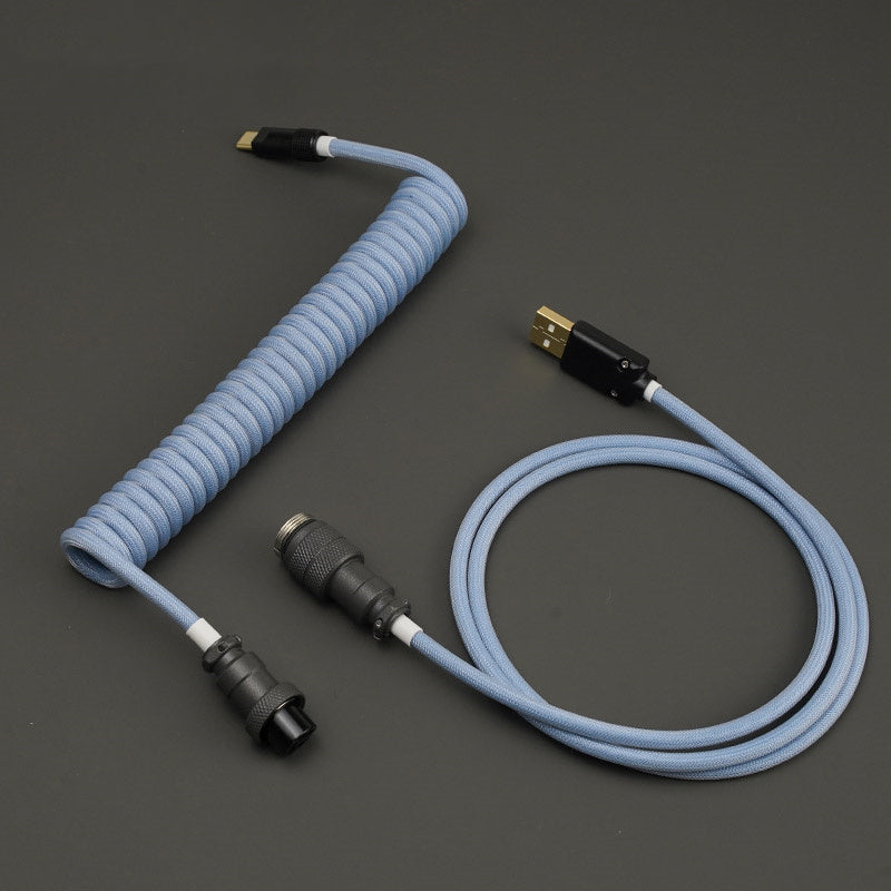 YUNZII Custom Coiled Aviator USB Cable Cord - Arctic