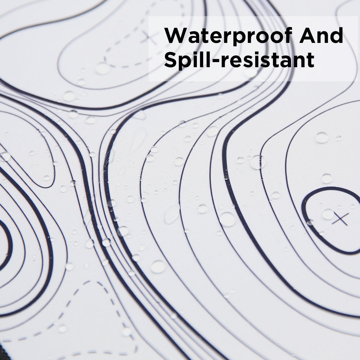 YUNZII Desk Pad Mouse Mat - White Topographic