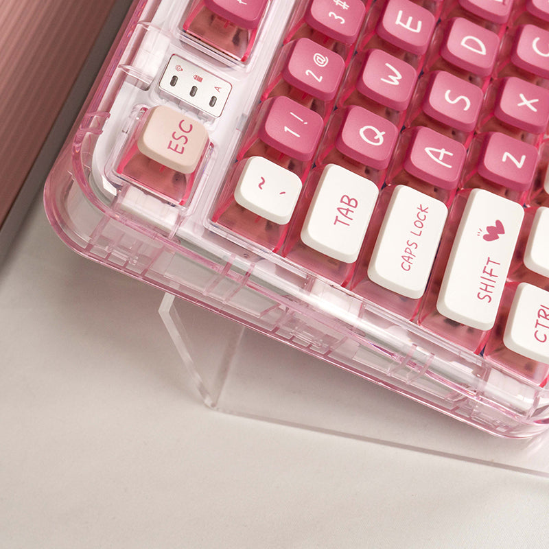 YUNZII x CoolKiller CK75 Wireless Transparent Gasket Mechanical Keyboard-Peach Pink