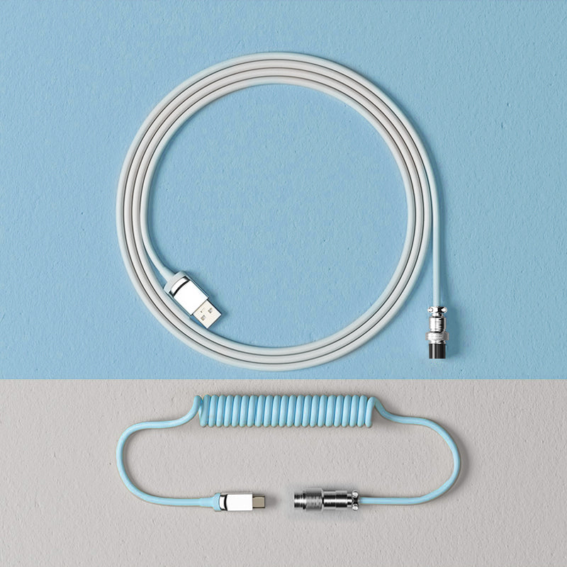 YUNZII Keynovo Coiled Keyboard Cable with Aviator USB Cable for Type-C Mechanical Gaming Keyboard