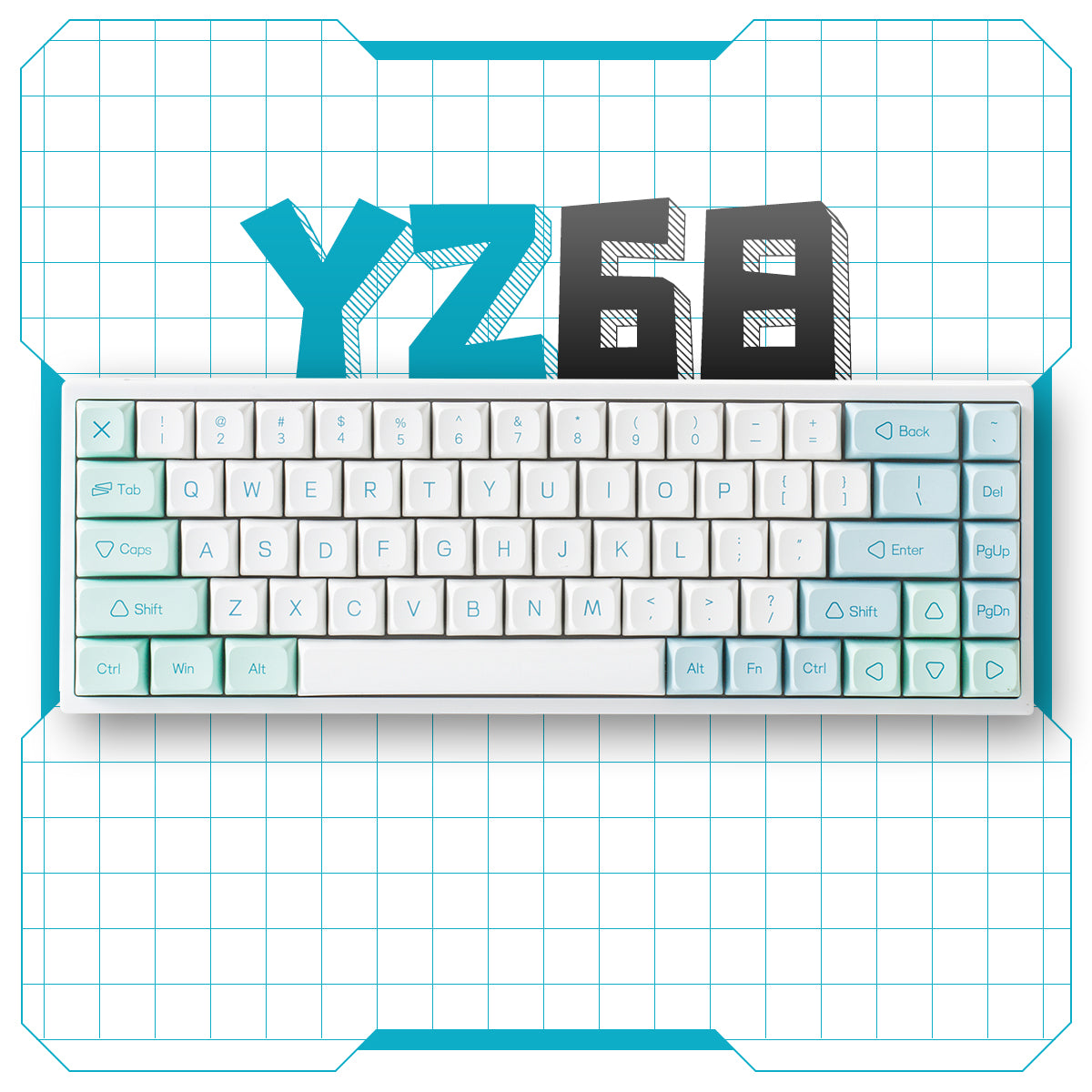 YUNZII YZ68 Mint Wireless Hot Swappable Mechanical Keyboard