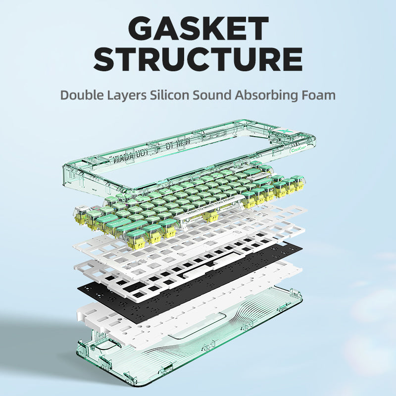 YUNZII x CoolKiller CK75 Wireless Transparent Gasket Mechanical Keyboard-Black Knight