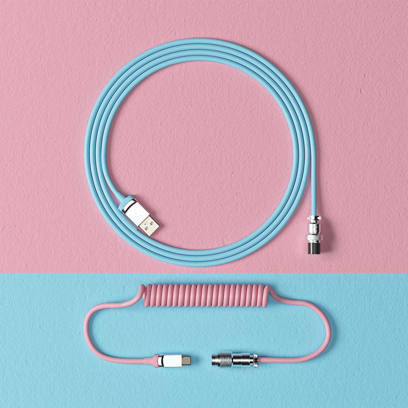YUNZII Keynovo Coiled Keyboard Cable with Aviator USB Cable for Type-C Mechanical Gaming Keyboard