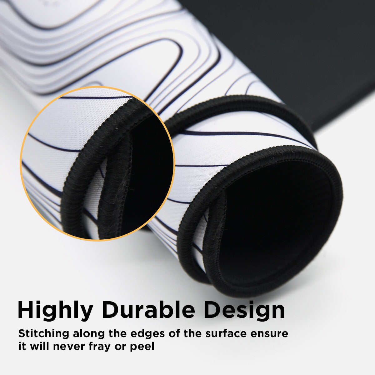 YUNZII Desk Pad Mouse Mat - White Topographic