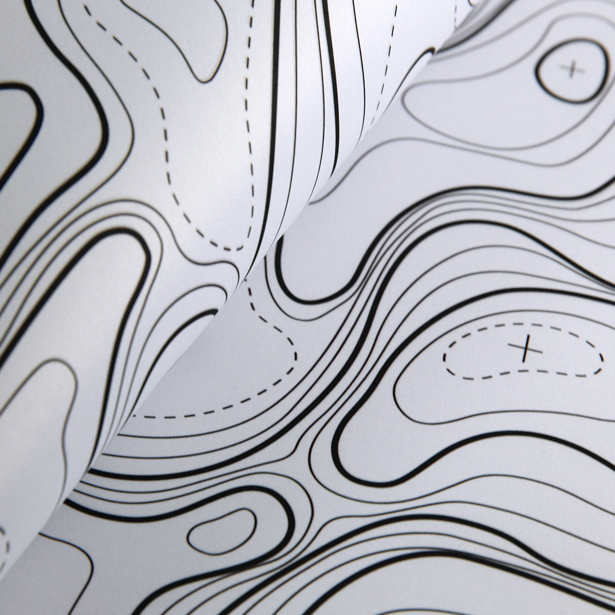 YUNZII Desk Pad Mouse Mat - White Topographic