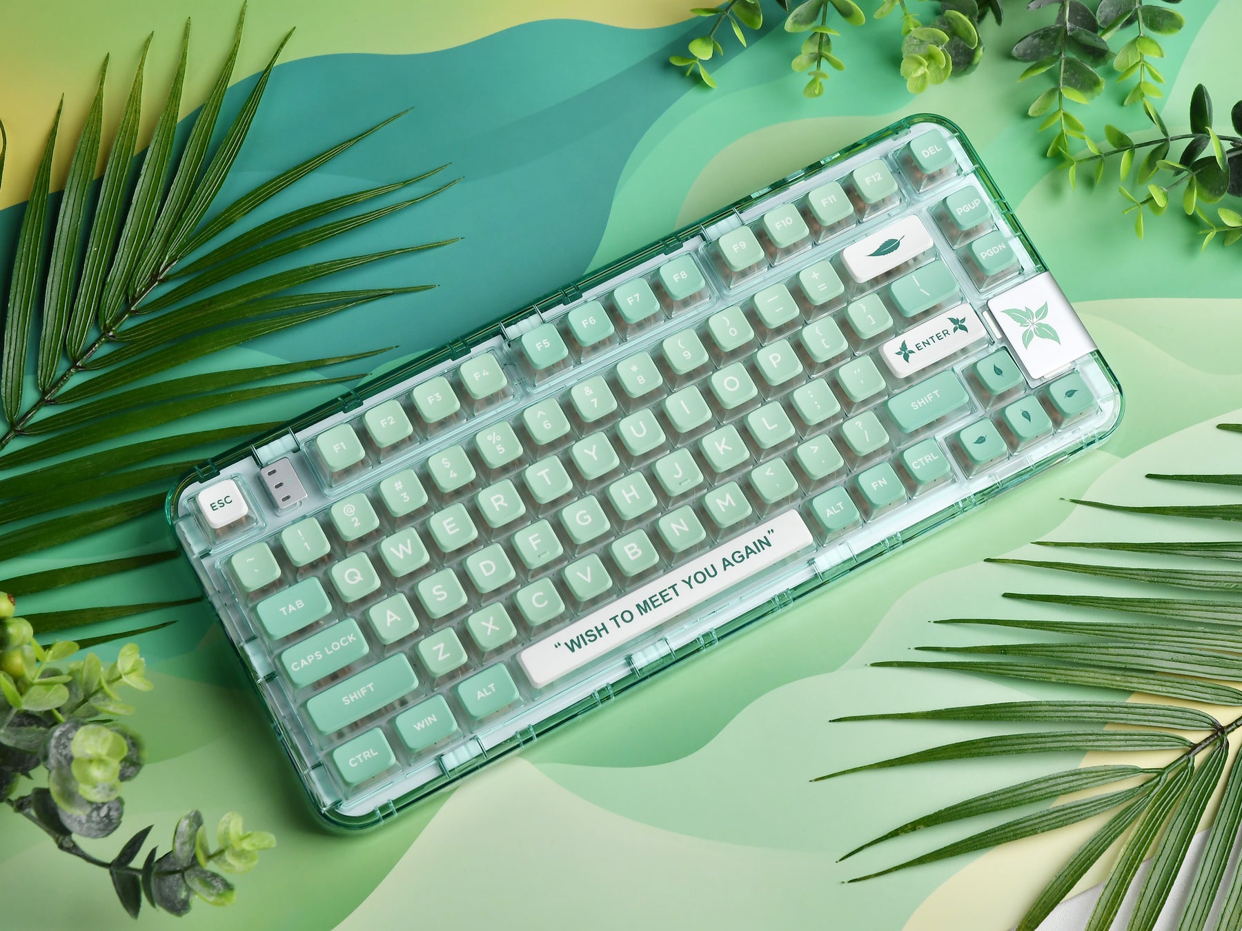 YUNZII x CoolKiller CK75 Wireless Transparent Gasket Mechanical Keyboard-Mint Green