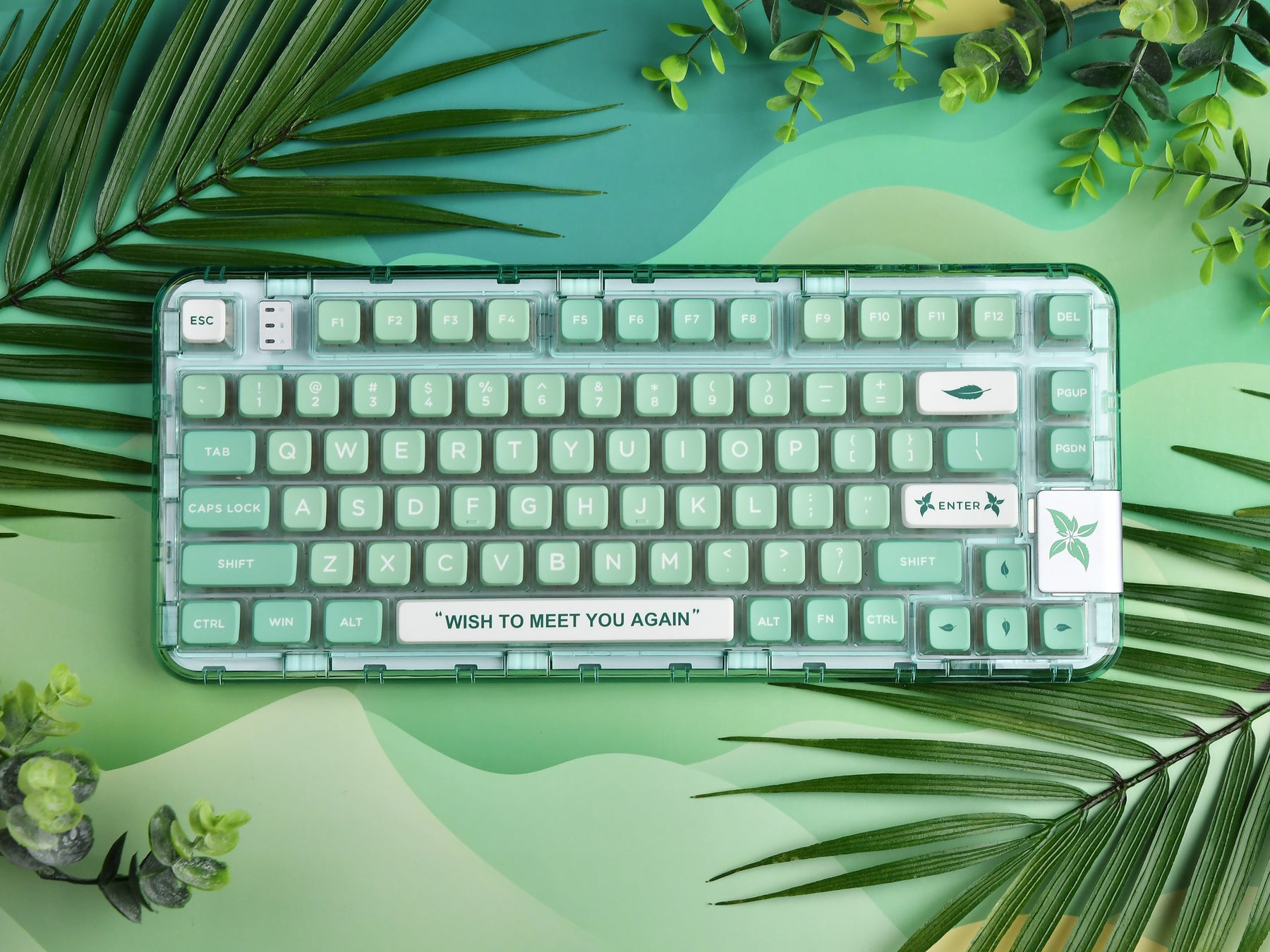 YUNZII x CoolKiller CK75 Wireless Transparent Gasket Mechanical Keyboard-Mint Green