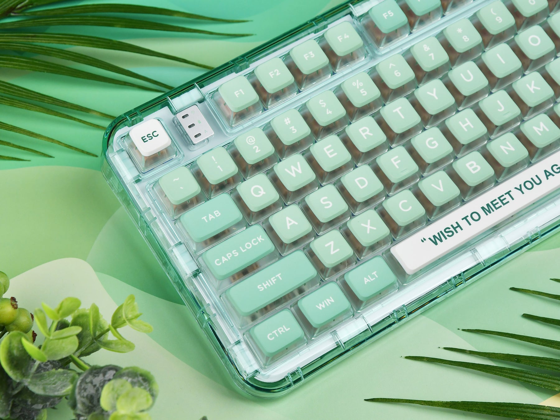 YUNZII x CoolKiller CK75 Wireless Transparent Gasket Mechanical Keyboard-Mint Green