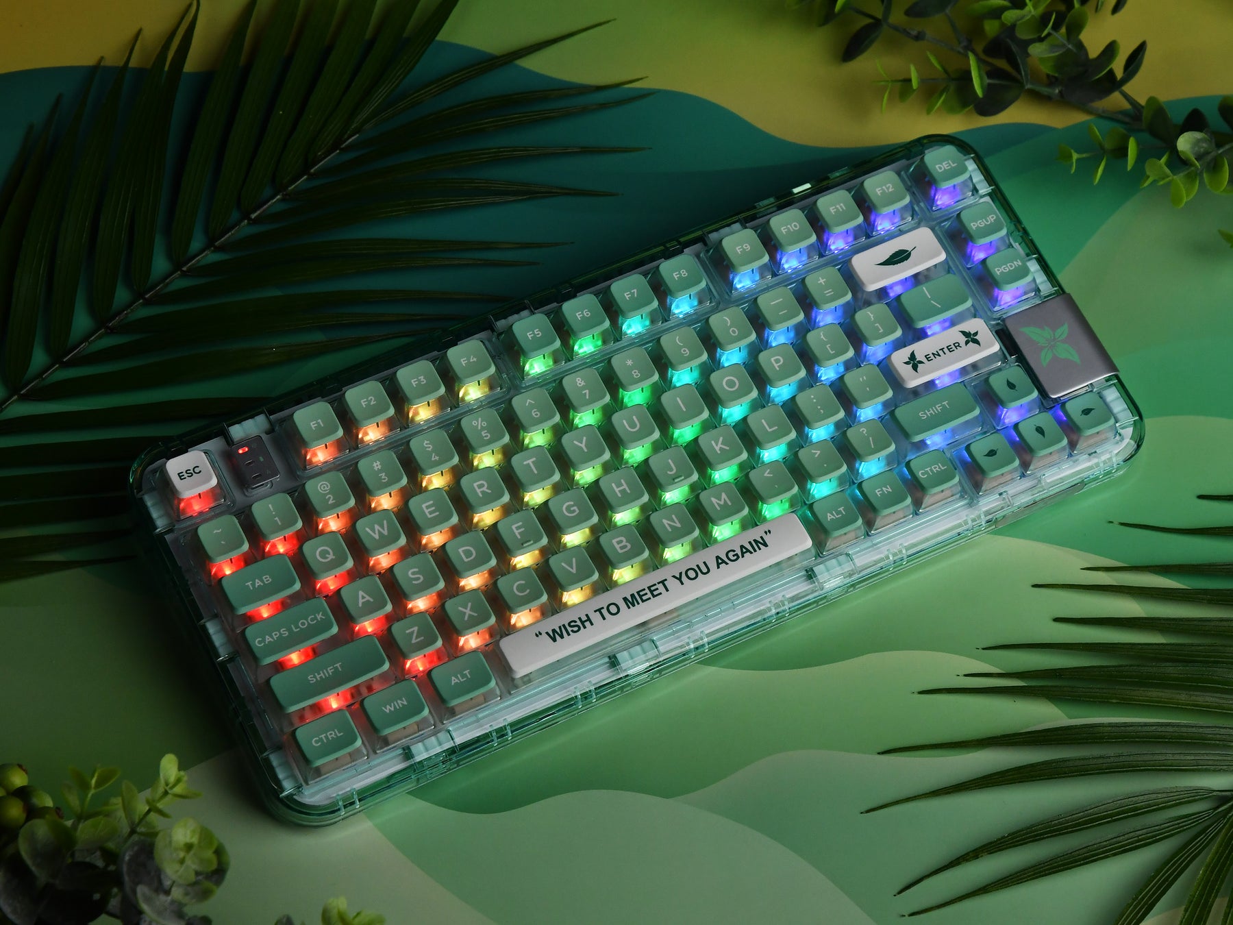 YUNZII x CoolKiller CK75 Wireless Transparent Gasket Mechanical Keyboard-Mint Green
