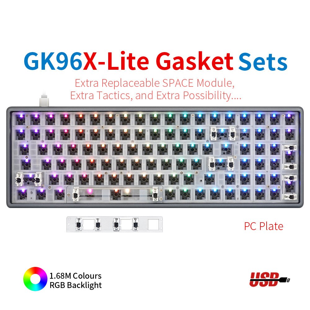 YUNZII GK96 Lite-Gasket Keyboard Kit With CNC DRUM Aluminum Keyboard Case